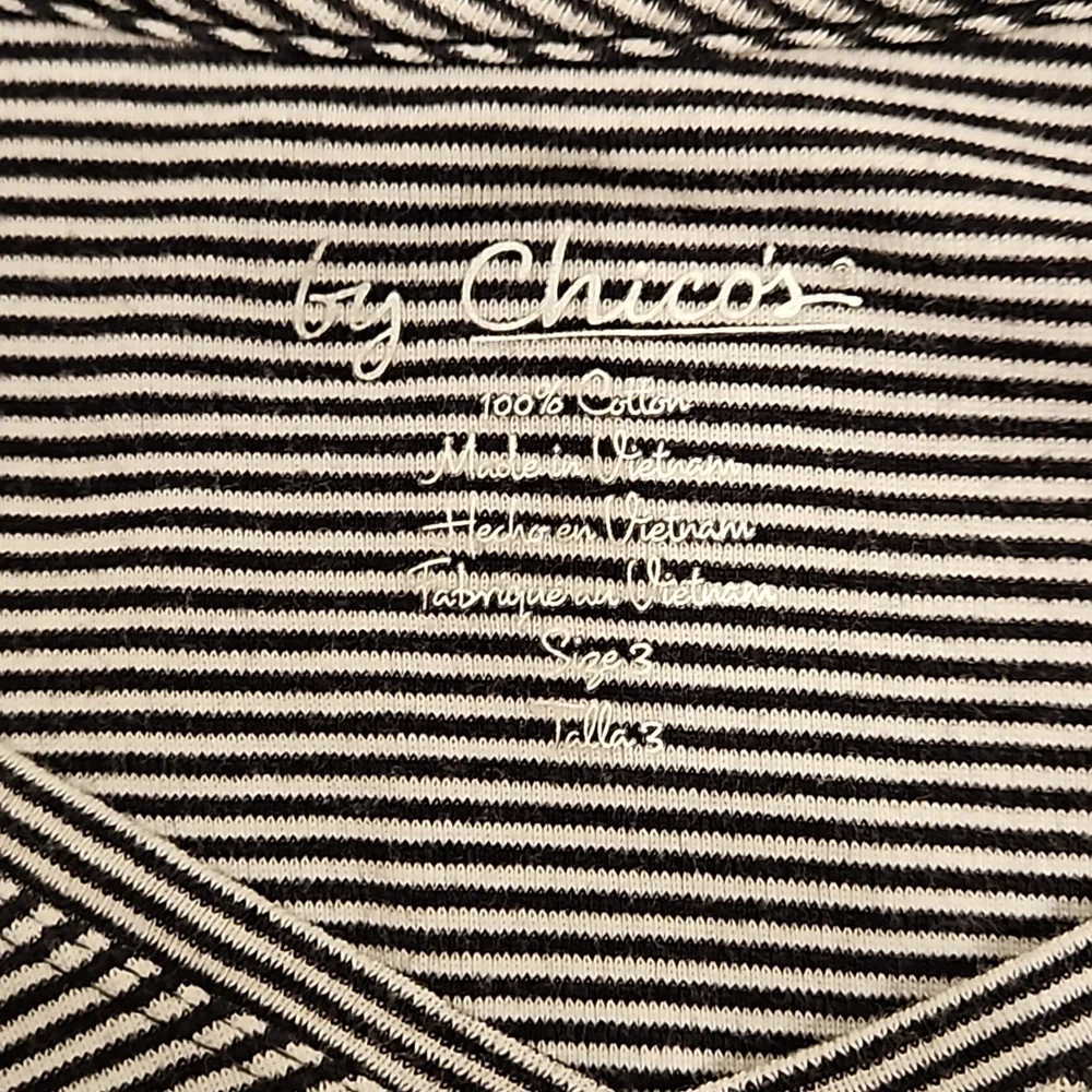 Chico's Black and White Striped Shirt - Picture 6 of 6